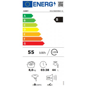 Candy Πλυντήριο Ρούχων 8kg 1200 Στροφών HCU1282DWB4/1-S